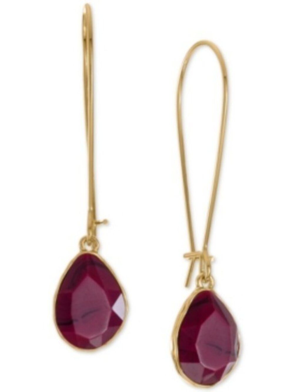 STYLE & CO Stone Linear Drop Earrings Magenta